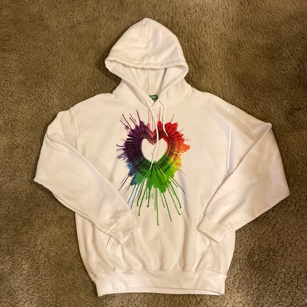 Crayons Hoodie Hooded Sweatshirt size Large